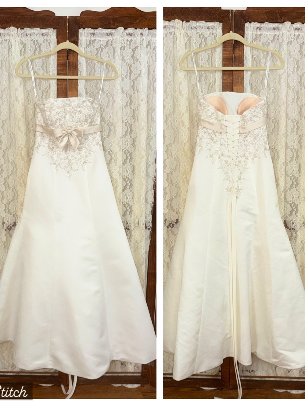 Beautiful Vintage Y2K David’s Bridal Strapless Satin Wedding Gown